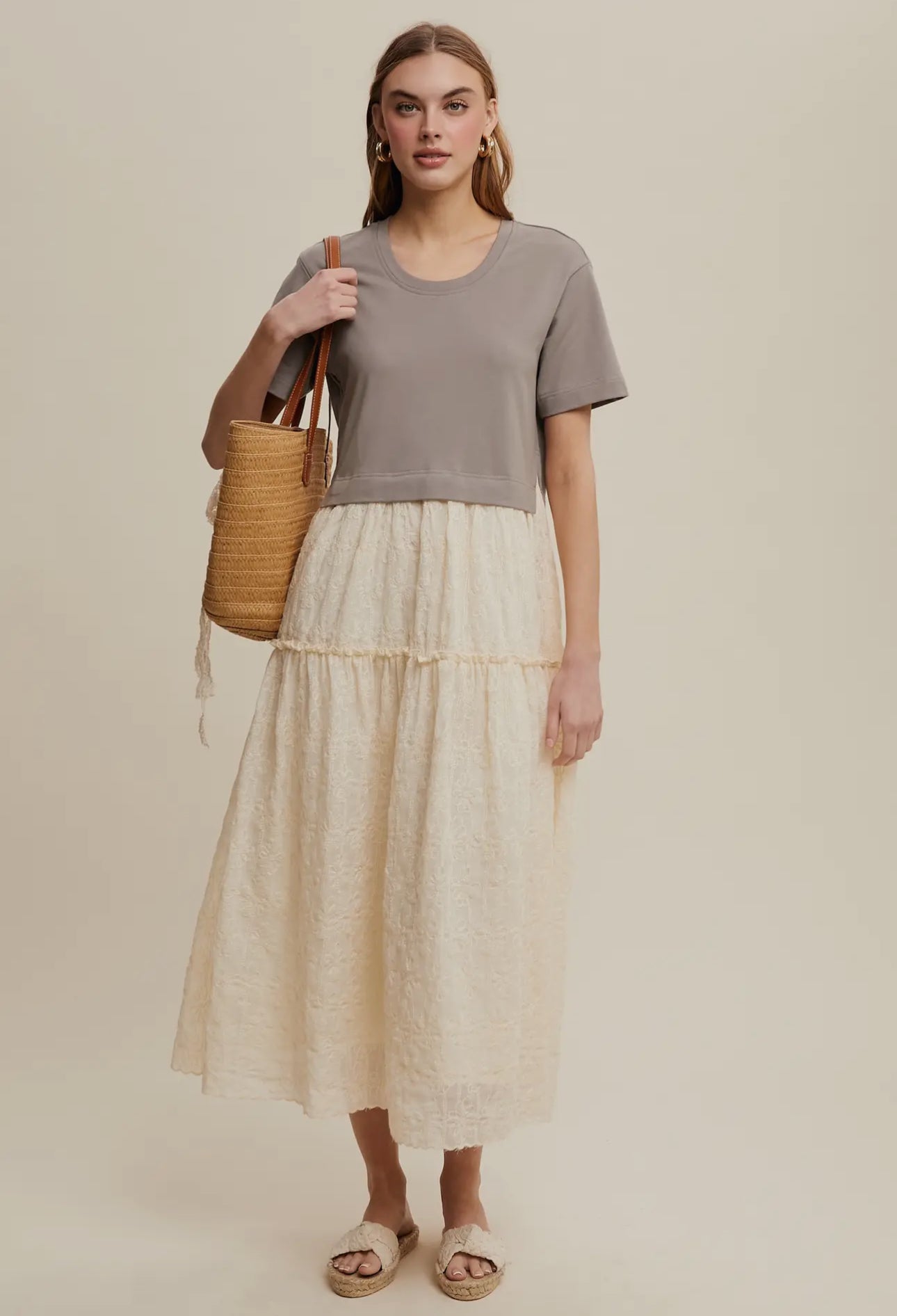 Layered lace dress with Tee overlay