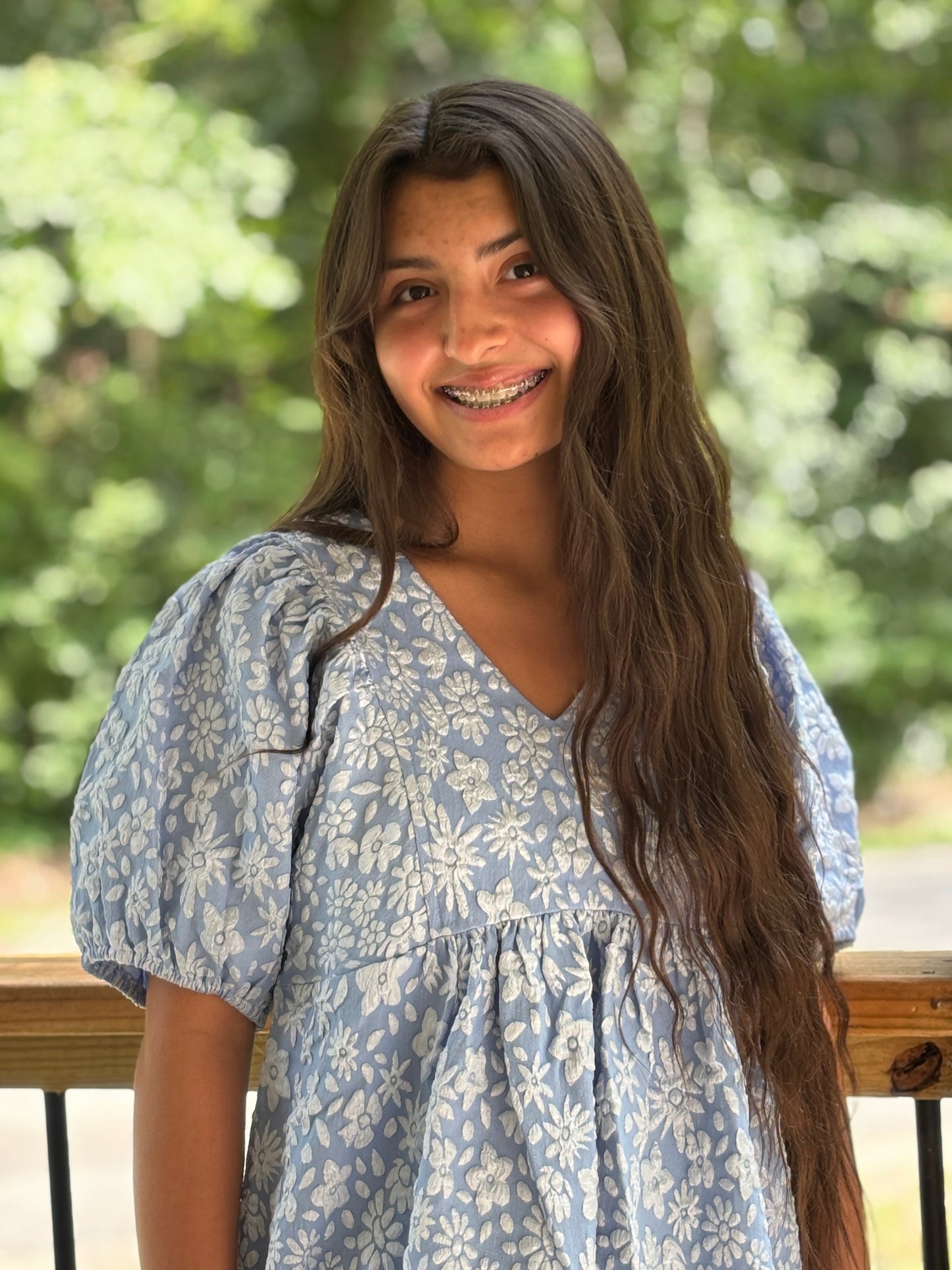 Textured floral Midi Dress