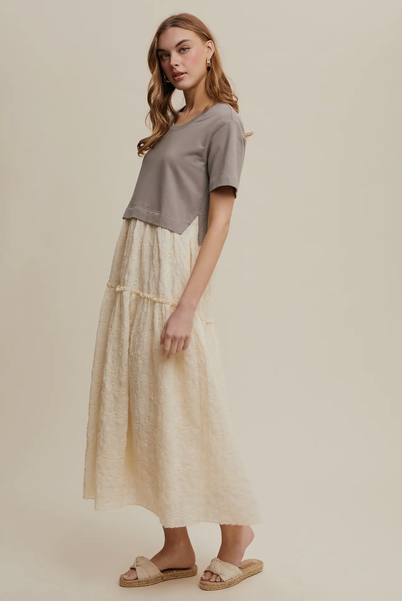 Layered lace dress with Tee overlay