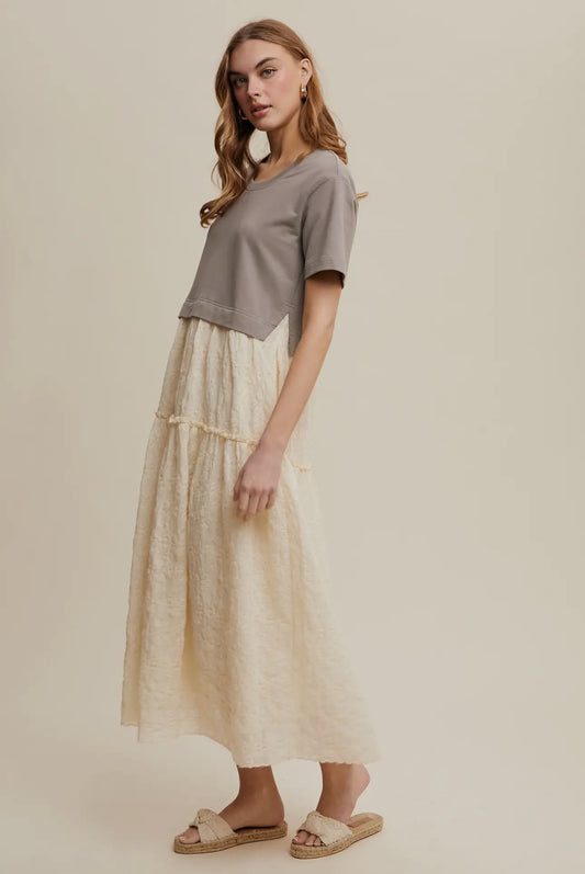 Layered lace dress with Tee overlay