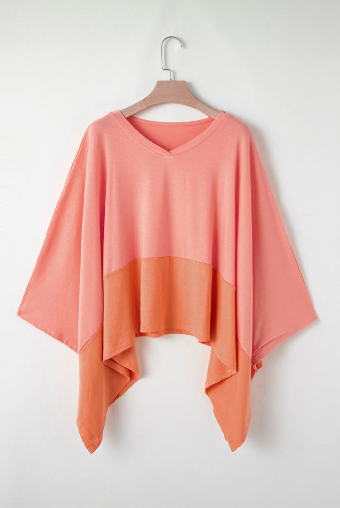 Grape fruit orange color contrast oversized side split top