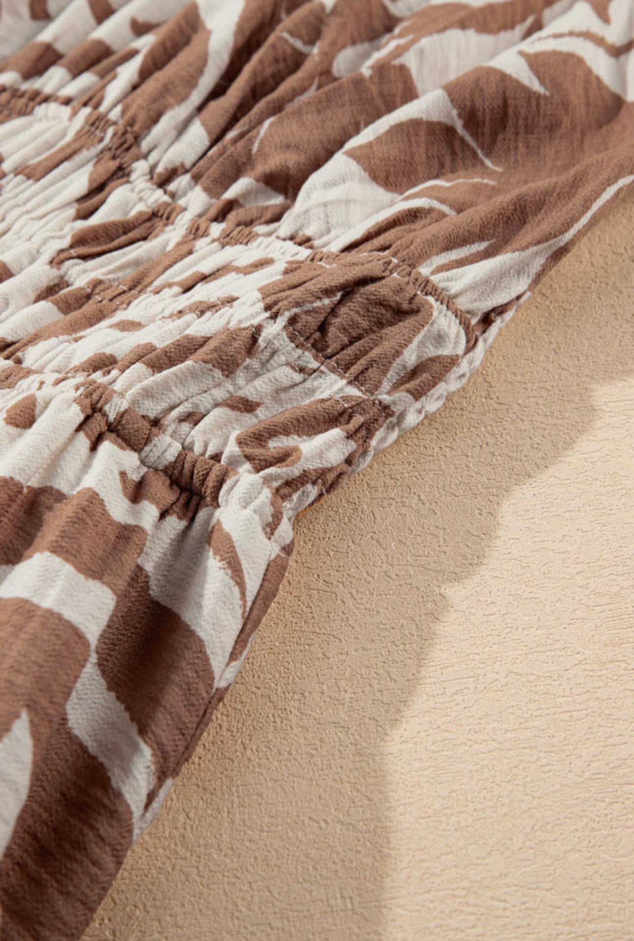 Khaki floral high waist spaghetti strap maxi dress