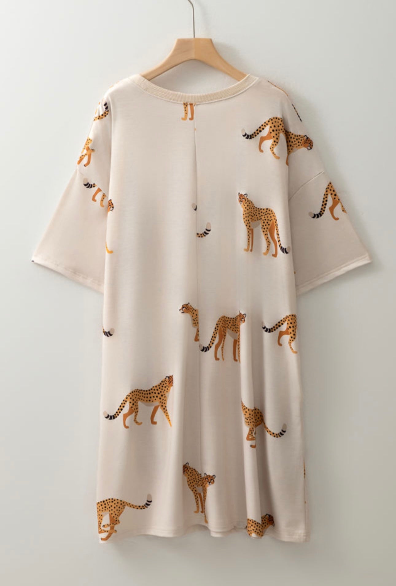 Plus size Cheetah T-shirt dress